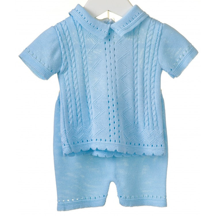 Knitted baby boy suit