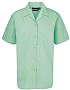 Revere collar short sleeve blouse