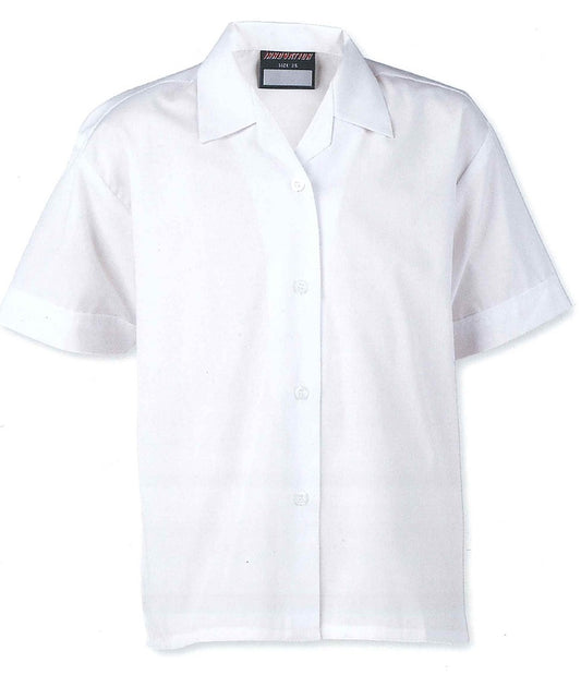 Twin Pack Short Sleeve Revere school Blouse