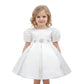 Ivory puff sleeve christening dress