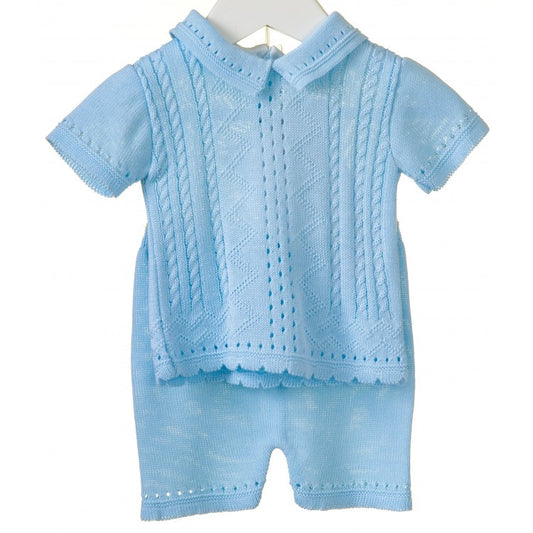 2pc Cable knit baby boy suit