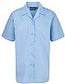 Revere collar short sleeve blouse