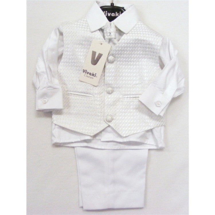 4pc white waistcoat suit