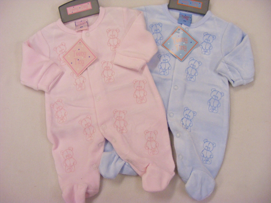 Teeny teddy head sleepsuit