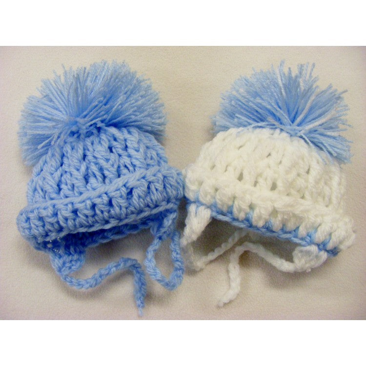 Hand crochet prem baby hat.